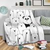 Polar Bear Panda Pattern Print Blanket-grizzshop