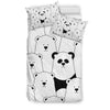 Polar Bear Panda Pattern Print Duvet Cover Bedding Set-grizzshop