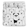 Polar Bear Panda Pattern Print Duvet Cover Bedding Set-grizzshop