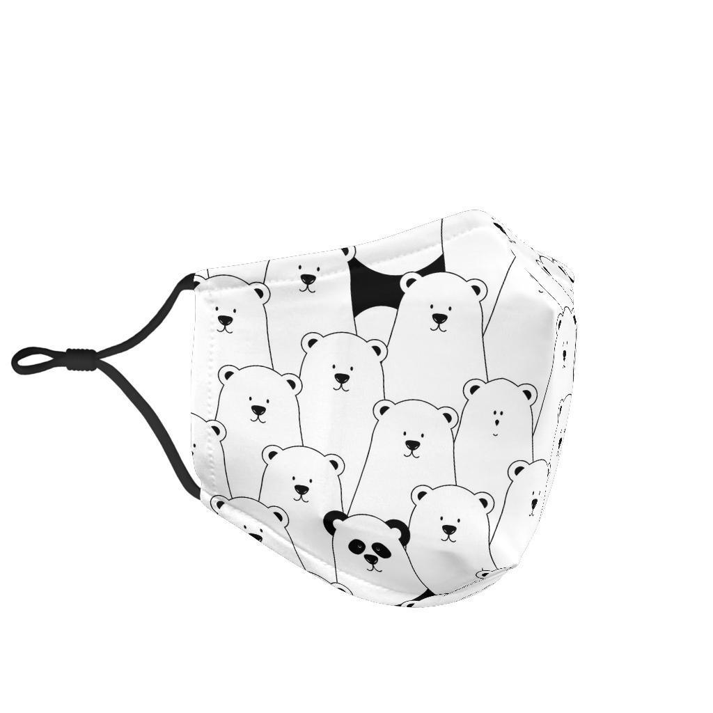 Polar Bear Panda Pattern Print Face Mask-grizzshop