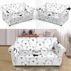 Polar Bear Panda Pattern Print Loveseat Cover-grizzshop