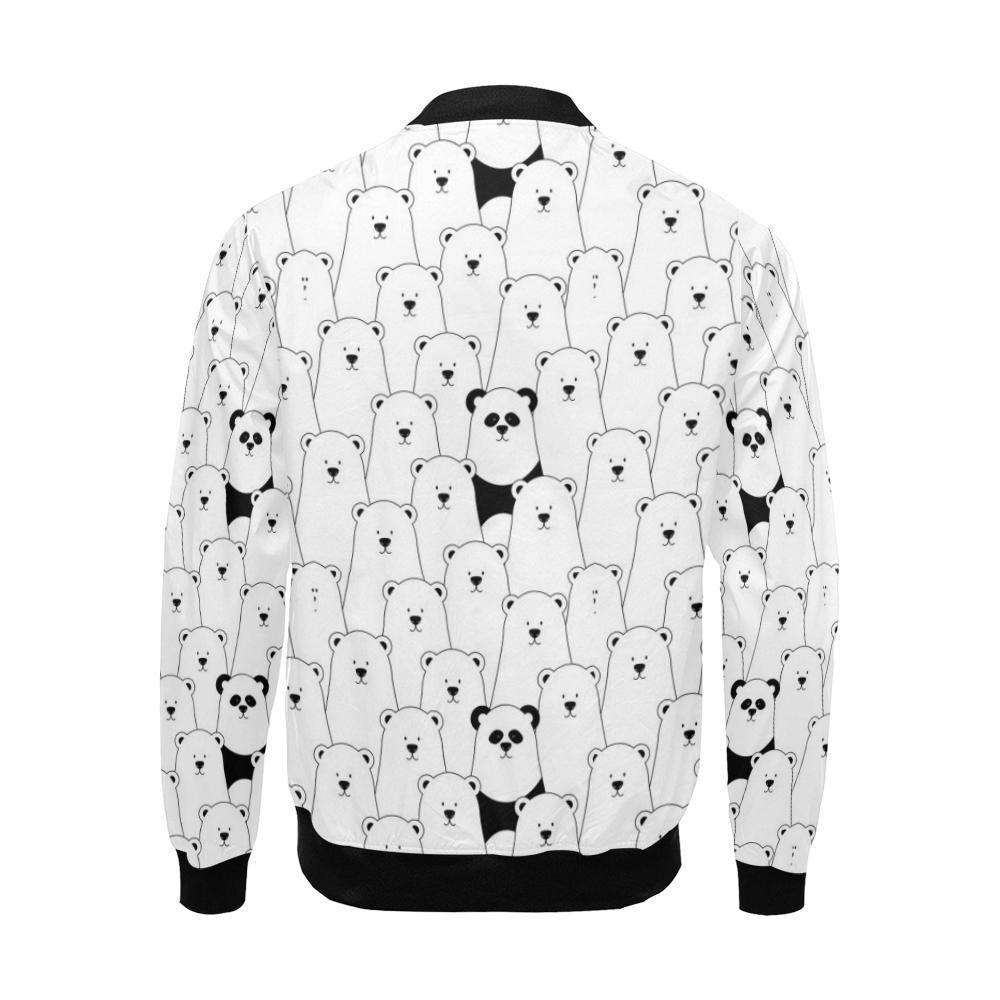 Polar Bear Panda Pattern Print Men's Bomber Jacket-grizzshop