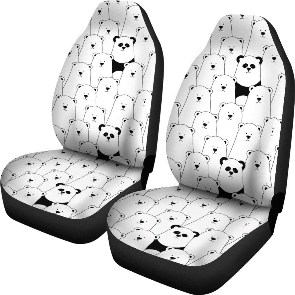 Polar Bear Panda Pattern Print Universal Fit Car Seat Cover-grizzshop