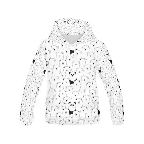 Polar Bear Panda Pattern Print Women Pullover Hoodie-grizzshop