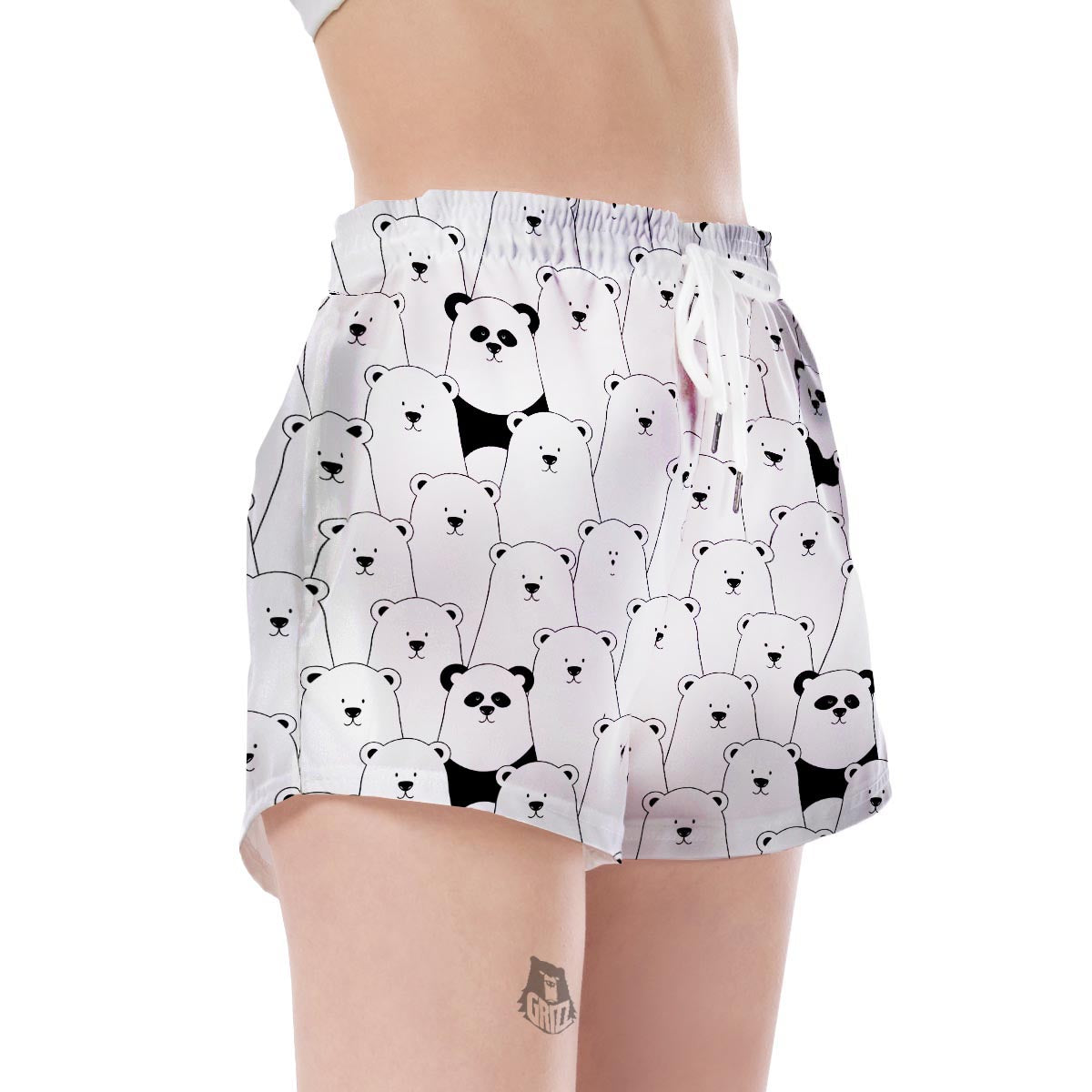 Polar Bear Panda Pattern Print Women's Shorts-grizzshop