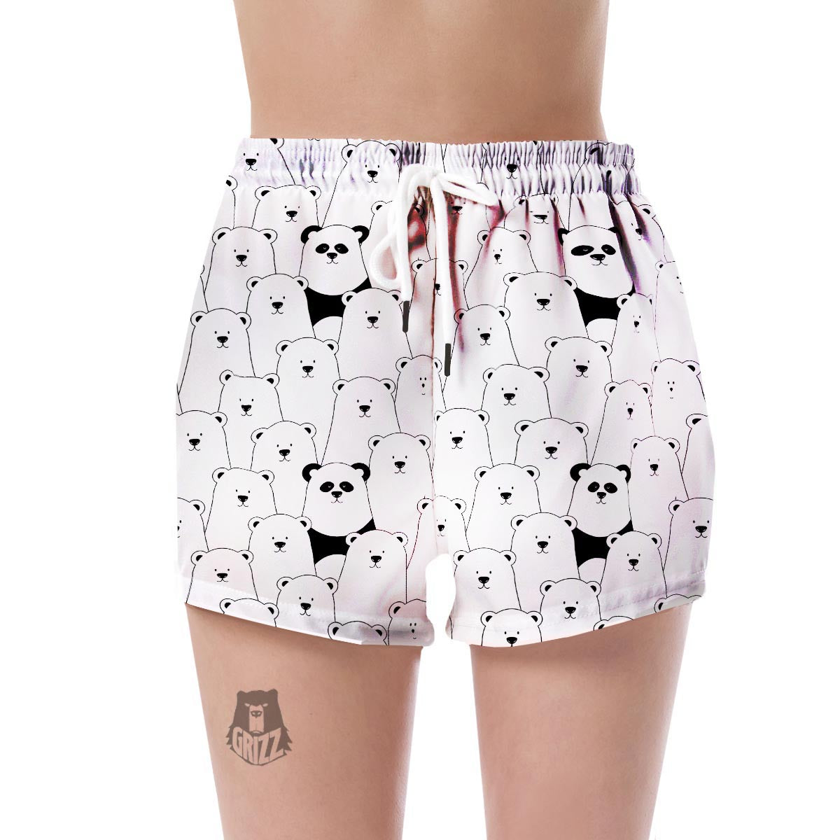Polar Bear Panda Pattern Print Women's Shorts-grizzshop