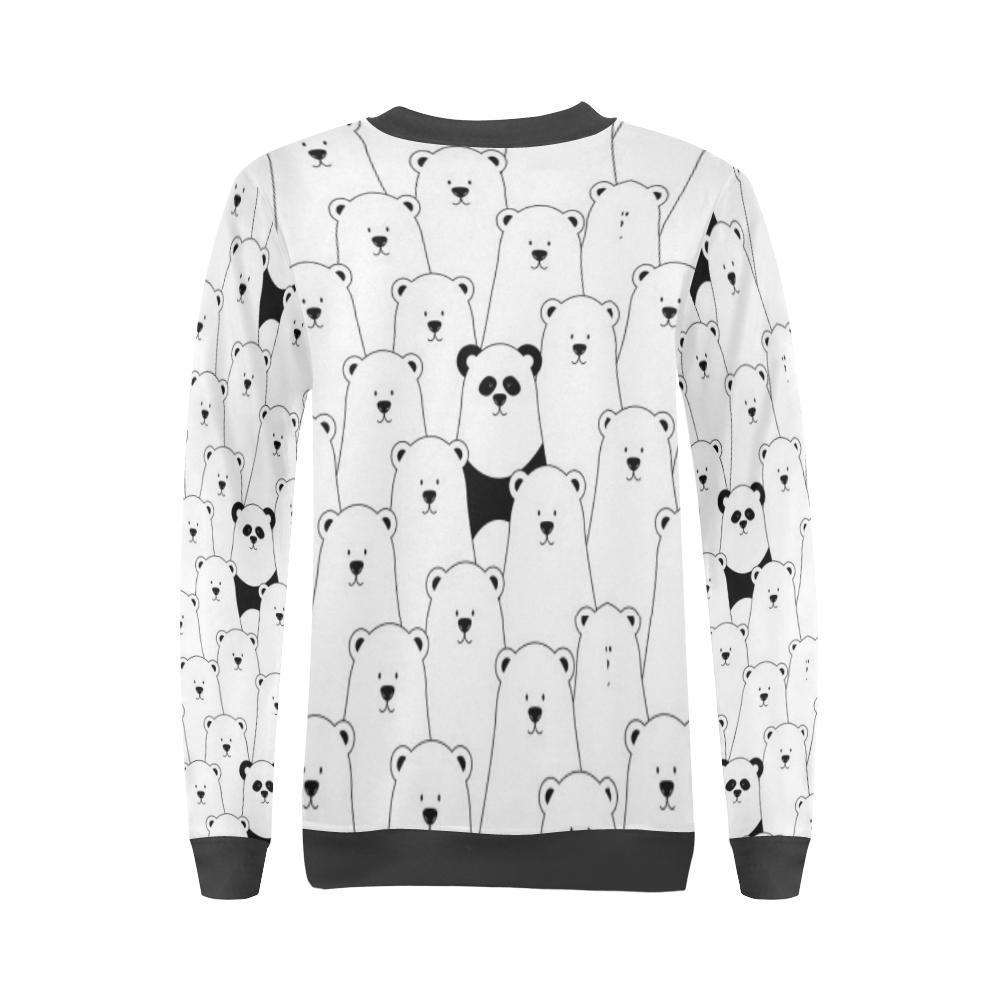 Polar Bear Panda Pattern Print Women's Sweatshirt-grizzshop