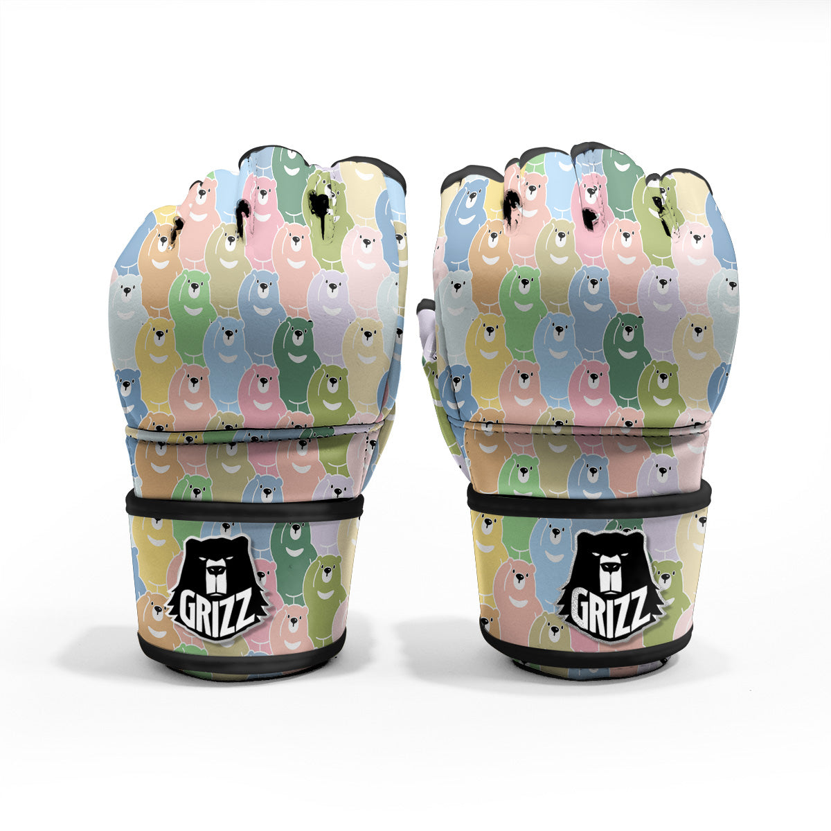 Polar Bear Pastel Print Pattern MMA Gloves-grizzshop