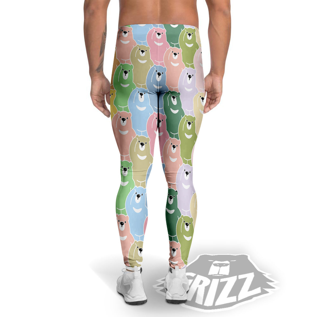 Polar Bear Pastel Print Pattern Men's Leggings-grizzshop