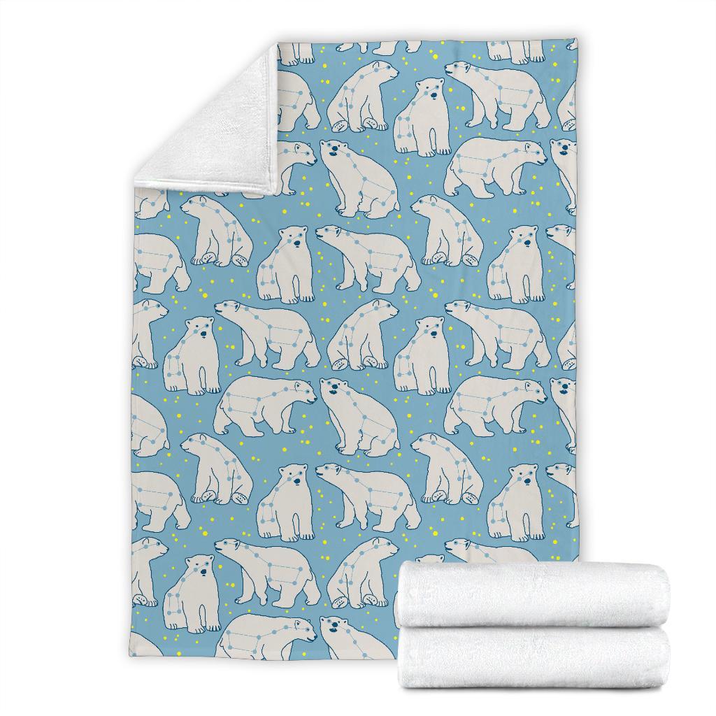 Polar Bear Pattern Print Blanket-grizzshop