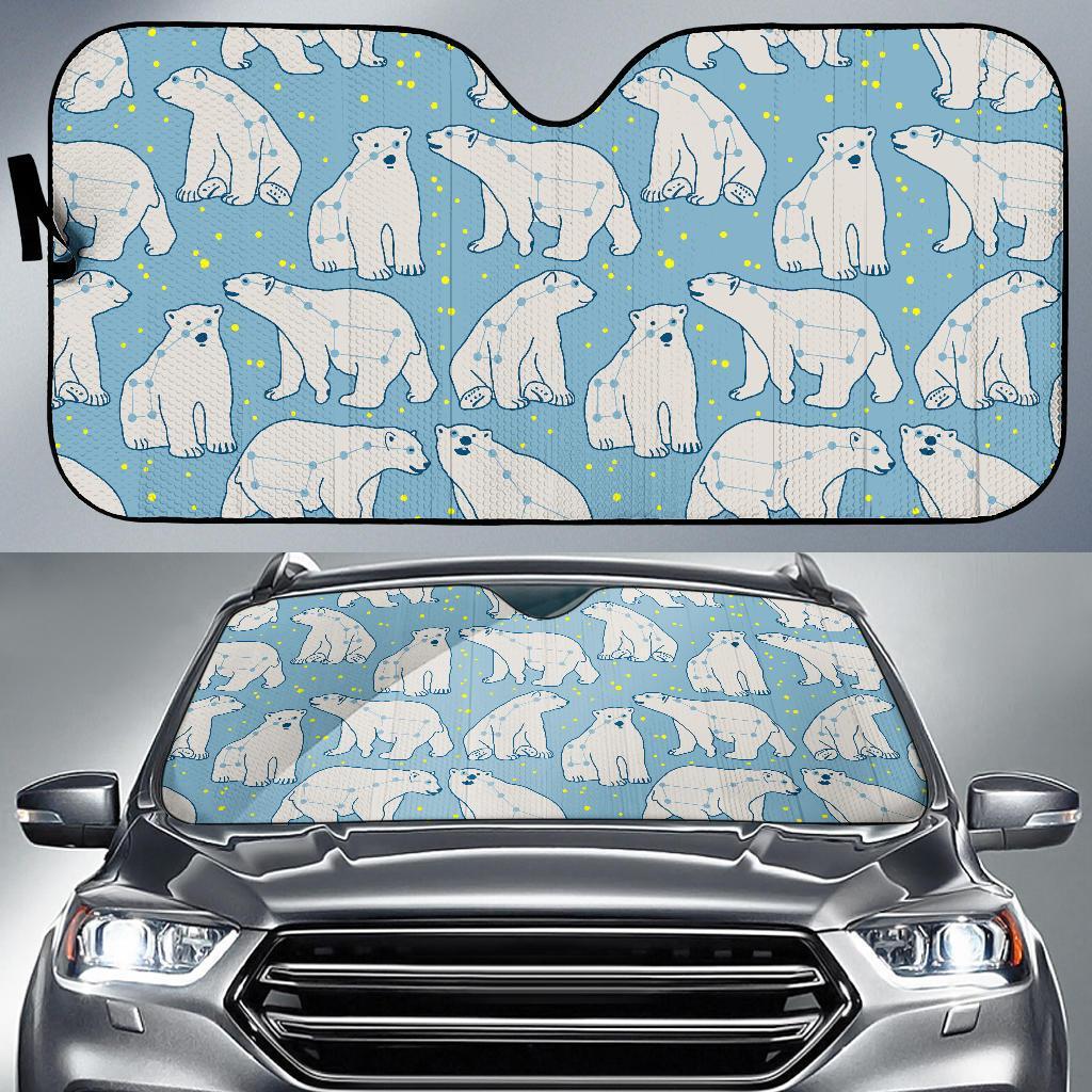 Polar Bear Pattern Print Car Sun Shade-grizzshop