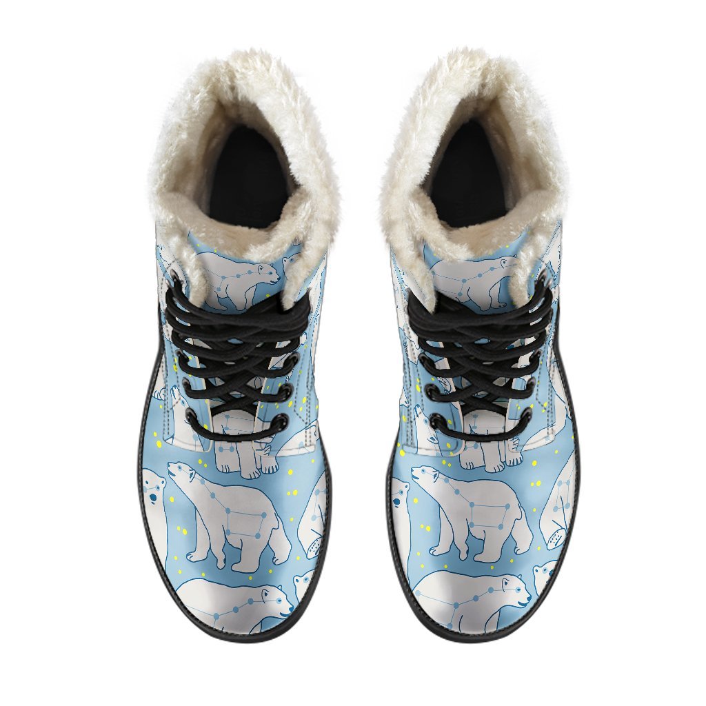 Polar Bear Pattern Print Comfy Winter Boots-grizzshop
