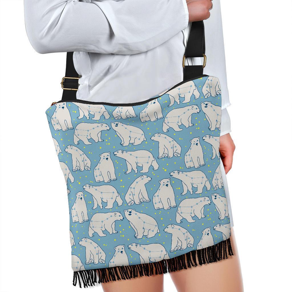 Polar Bear Pattern Print Crossbody Bags-grizzshop