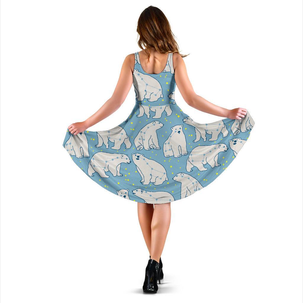 Polar Bear Pattern Print Dress-grizzshop