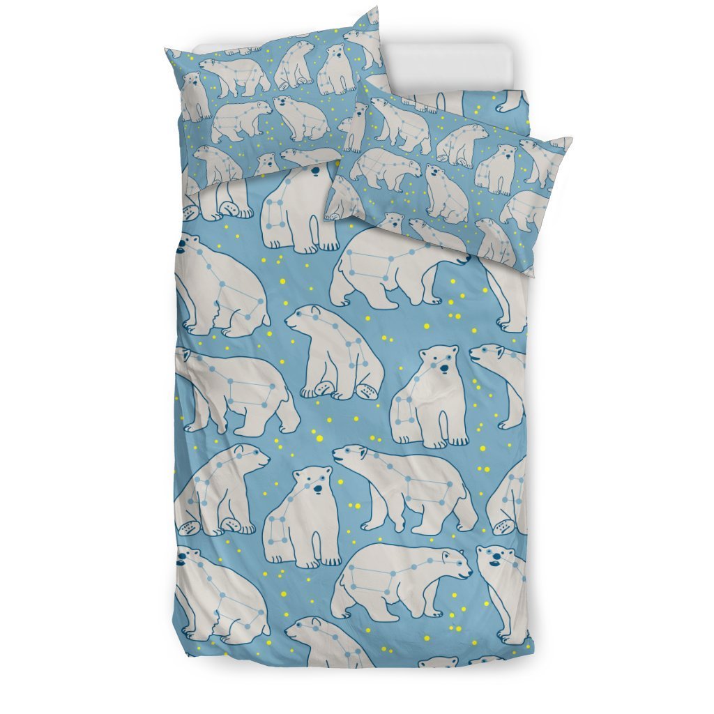 Polar Bear Pattern Print Duvet Cover Bedding Set-grizzshop