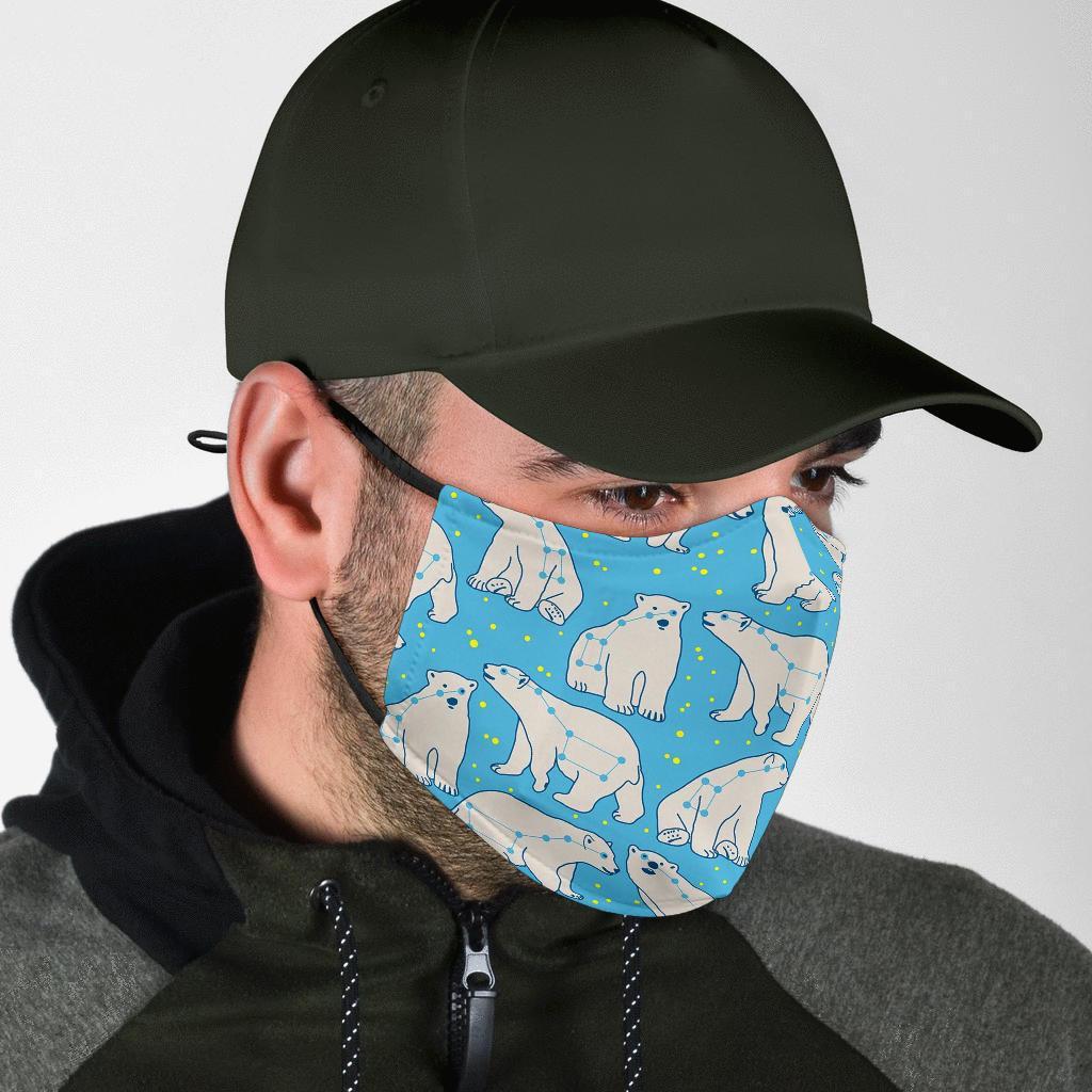 Polar Bear Pattern Print Face Mask-grizzshop