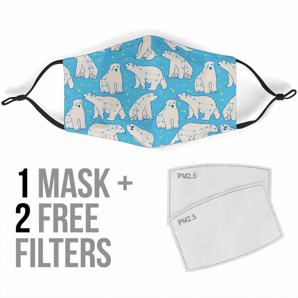 Polar Bear Pattern Print Face Mask-grizzshop