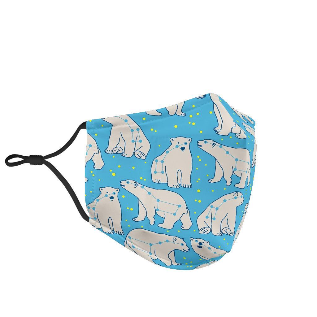 Polar Bear Pattern Print Face Mask-grizzshop