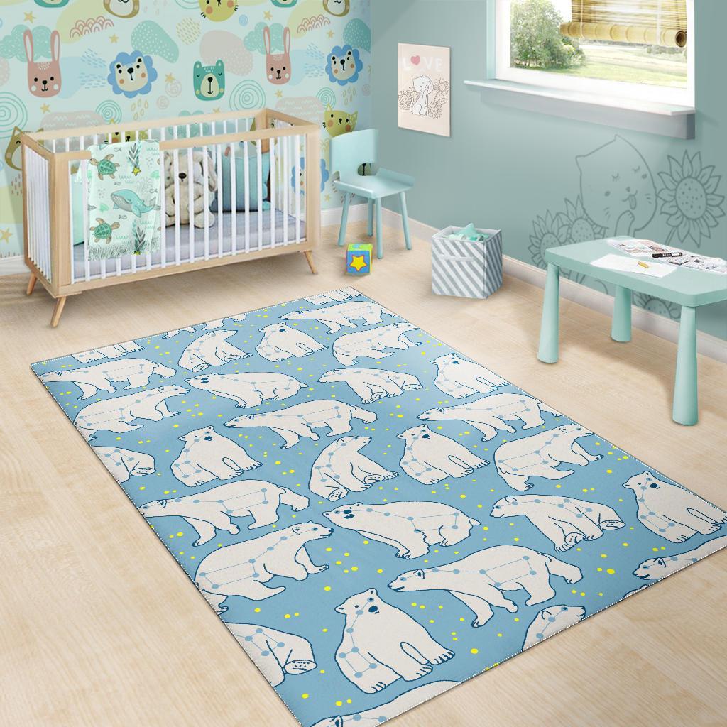 Polar Bear Pattern Print Floor Mat-grizzshop