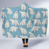 Polar Bear Pattern Print Hooded Blanket-grizzshop