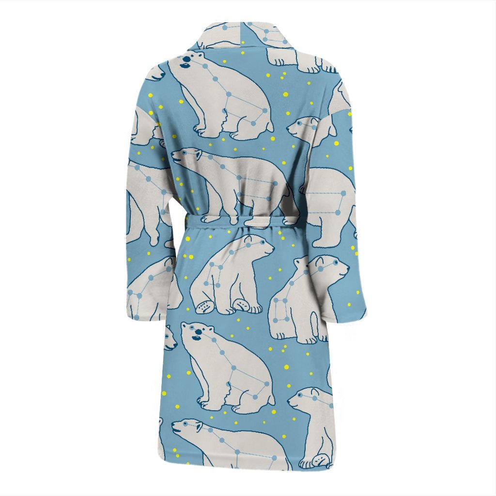 Polar Bear Pattern Print Men Long Robe-grizzshop