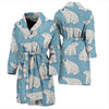 Polar Bear Pattern Print Men Long Robe-grizzshop