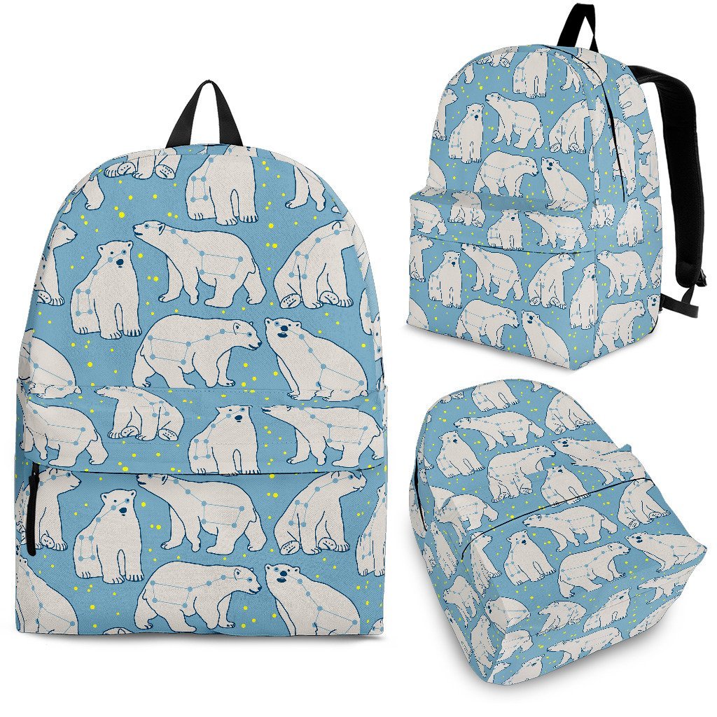 Polar Bear Pattern Print Premium Backpack-grizzshop