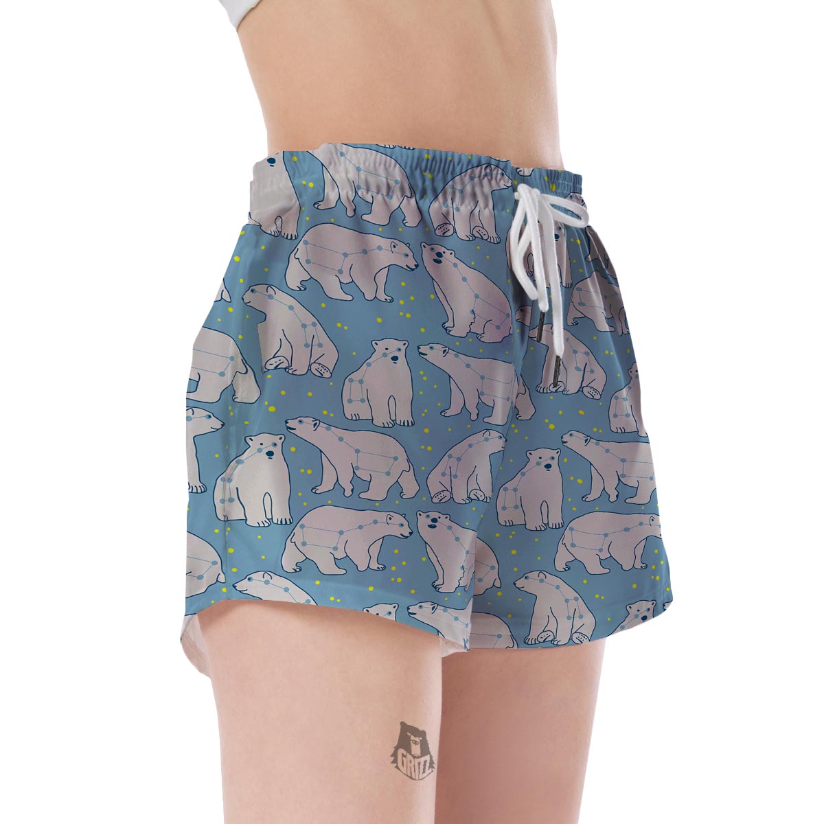 Polar Bear Pattern Print Women's Shorts-grizzshop