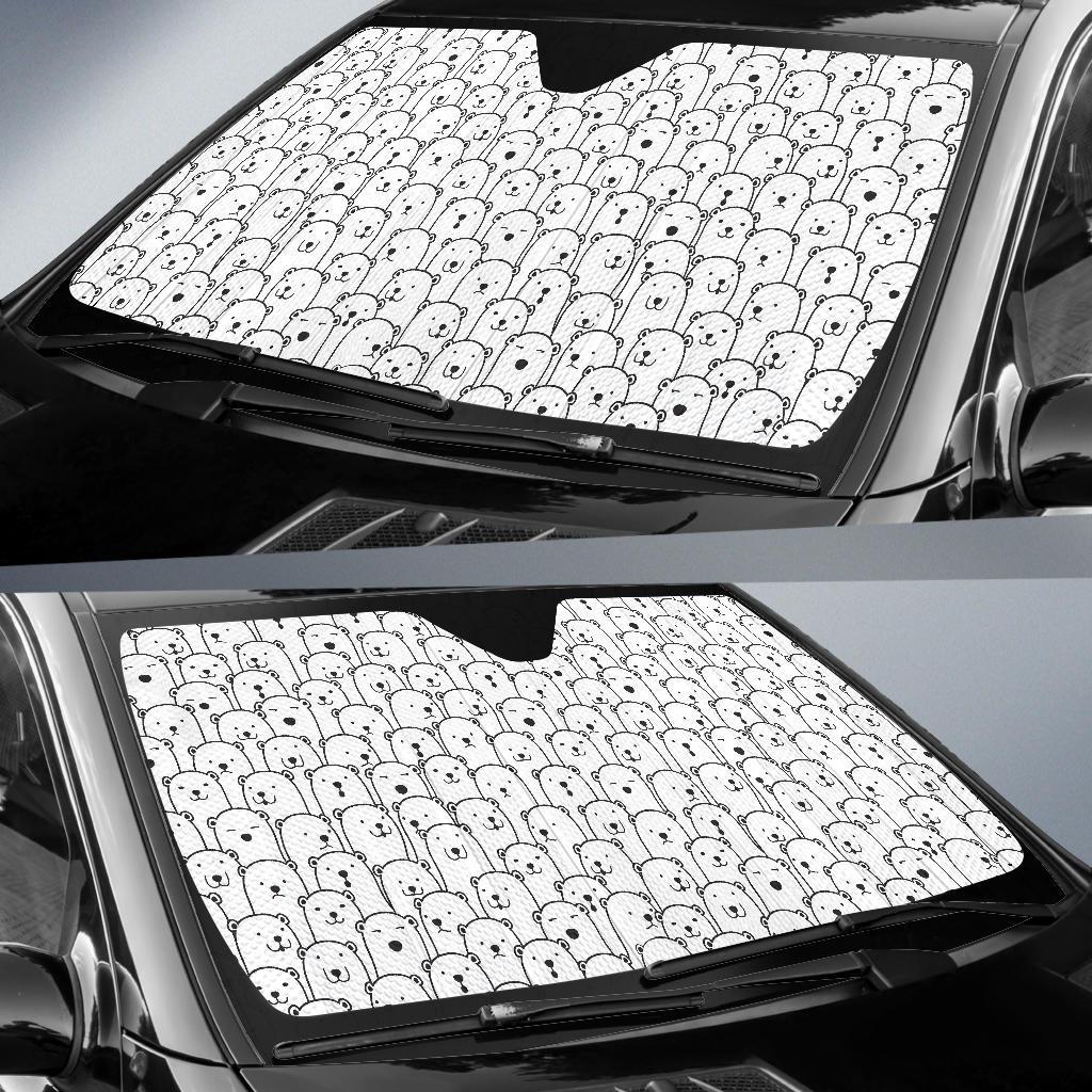 Polar Bear Print Pattern Car Sun Shade-grizzshop