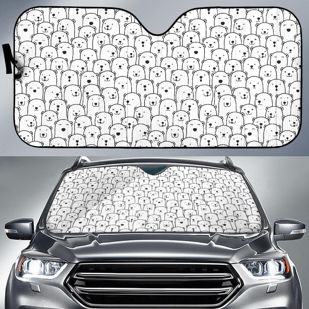 Polar Bear Print Pattern Car Sun Shade-grizzshop