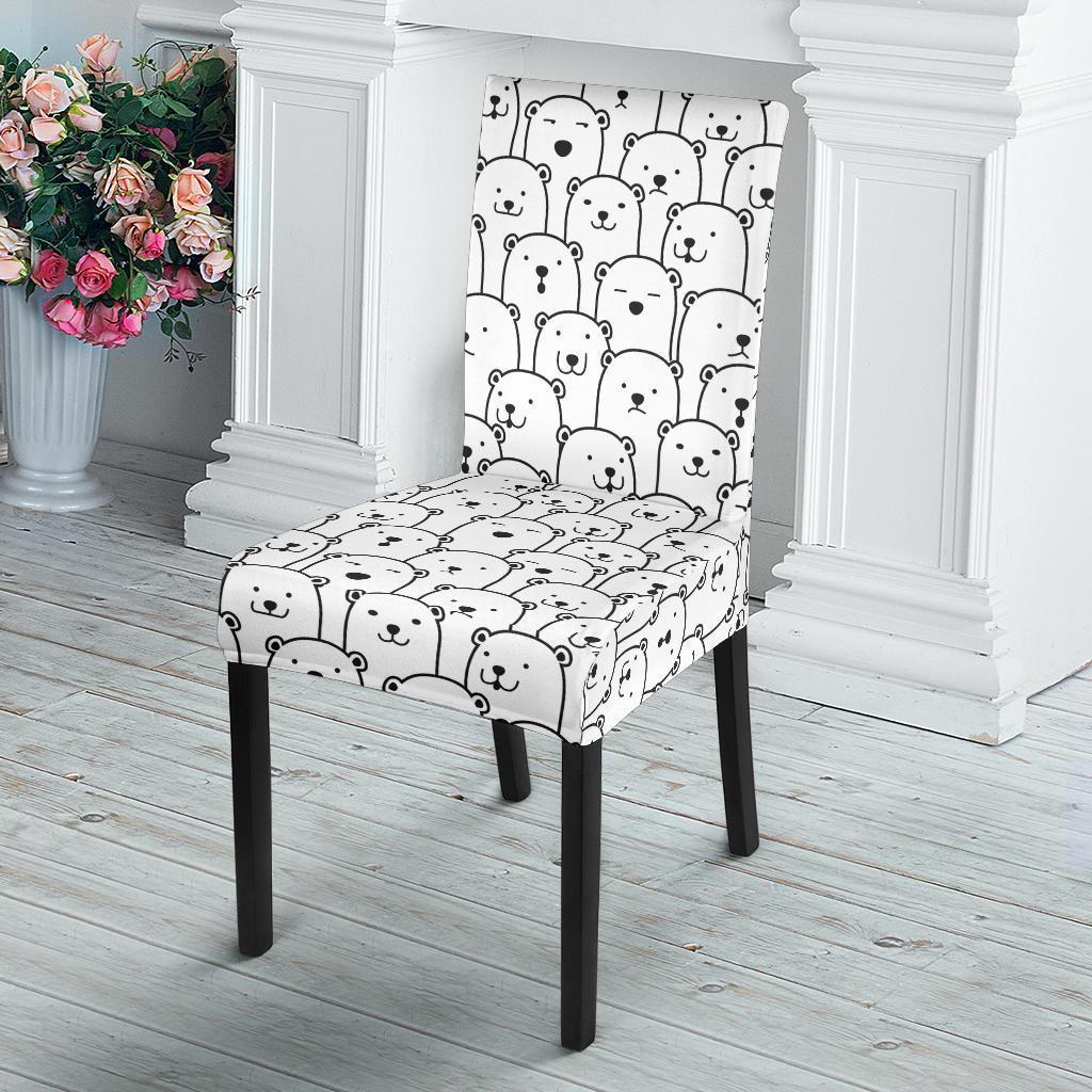 Polar Bear Print Pattern Chair Cover-grizzshop