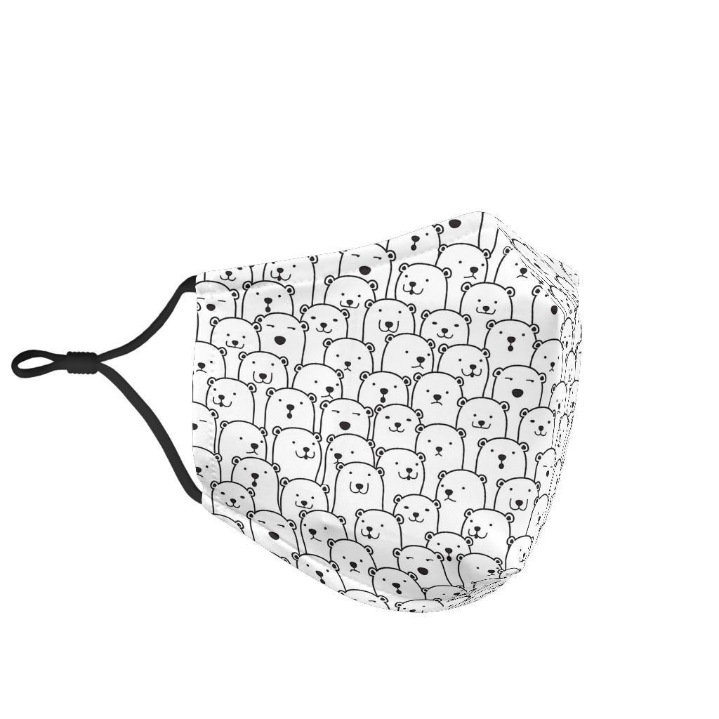 Polar Bear Print Pattern Face Mask-grizzshop