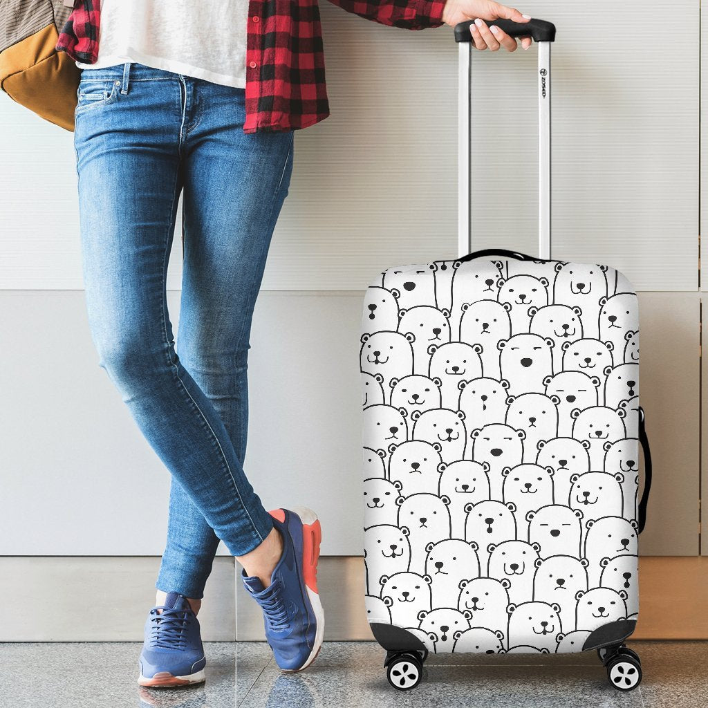 Polar Bear Print Pattern Luggage Cover Protector-grizzshop