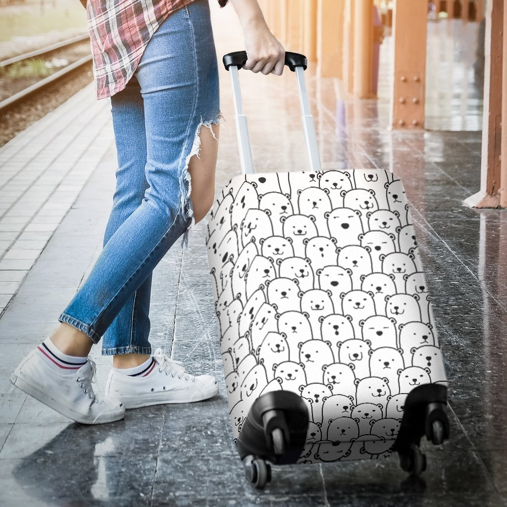 Polar Bear Print Pattern Luggage Cover Protector-grizzshop