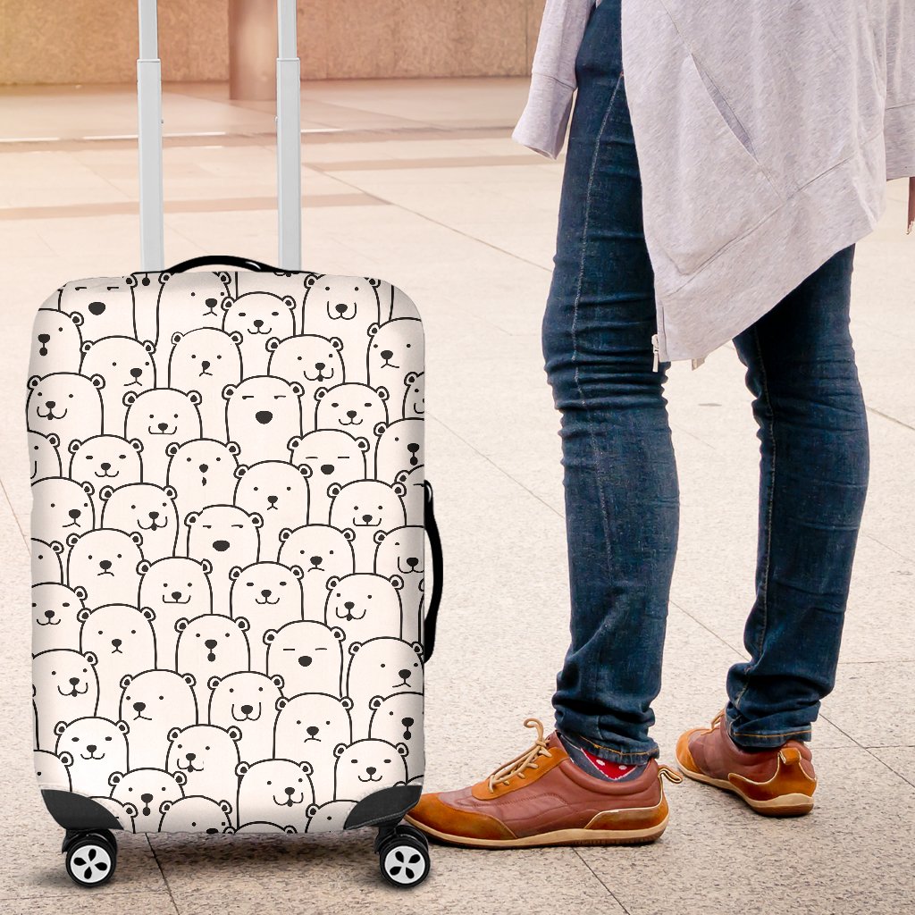 Polar Bear Print Pattern Luggage Cover Protector-grizzshop