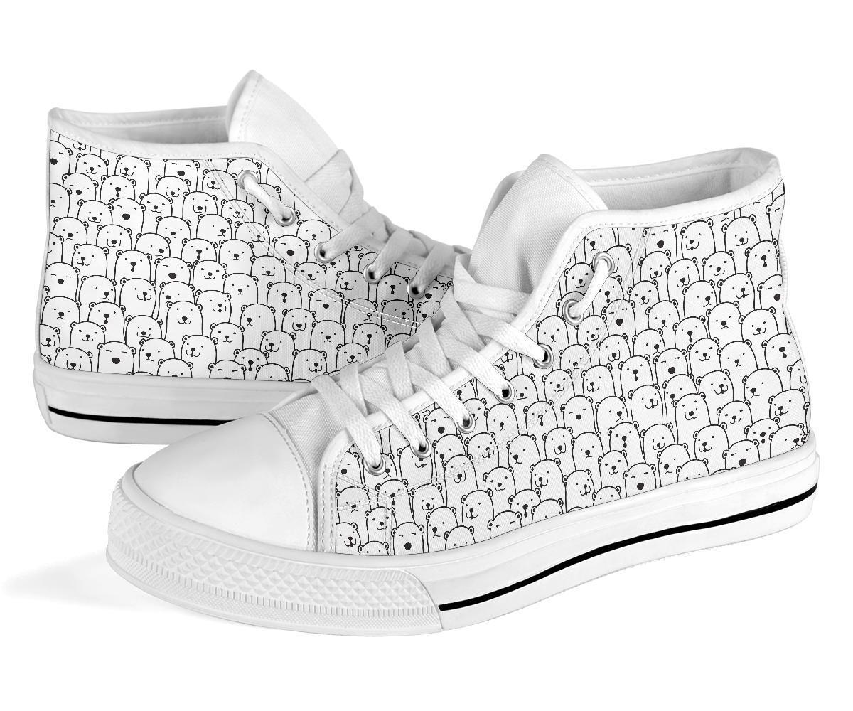 Polar Bear Print Pattern Men Women's High Top Shoes-grizzshop