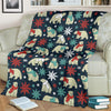 Polar Bear Snow Christmas Pattern Print Blanket-grizzshop