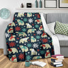 Polar Bear Snow Christmas Pattern Print Blanket-grizzshop