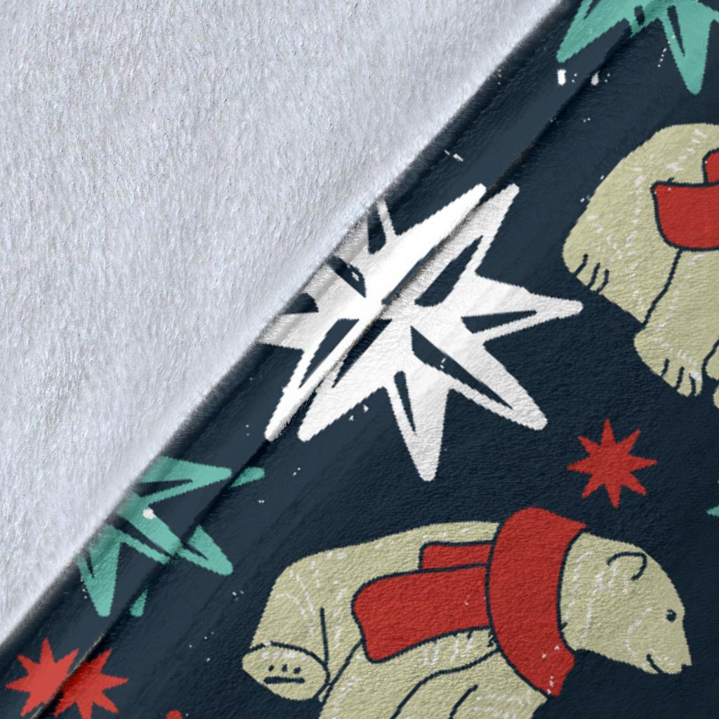 Polar Bear Snow Christmas Pattern Print Blanket-grizzshop