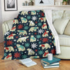 Polar Bear Snow Christmas Pattern Print Blanket-grizzshop