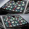 Polar Bear Snow Christmas Pattern Print Car Sun Shade-grizzshop