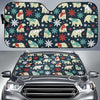 Polar Bear Snow Christmas Pattern Print Car Sun Shade-grizzshop