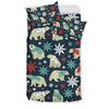 Polar Bear Snow Christmas Pattern Print Duvet Cover Bedding Set-grizzshop