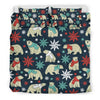 Polar Bear Snow Christmas Pattern Print Duvet Cover Bedding Set-grizzshop