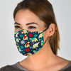 Polar Bear Snow Christmas Pattern Print Face Mask-grizzshop