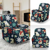 Polar Bear Snow Christmas Pattern Print Recliner Cover-grizzshop