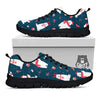 Polar Bear Xmas Print Pattern Black Sneaker-grizzshop