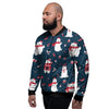 Polar Bear Xmas Print Pattern Men's Bomber Jacket-grizzshop