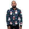 Polar Bear Xmas Print Pattern Men's Bomber Jacket-grizzshop