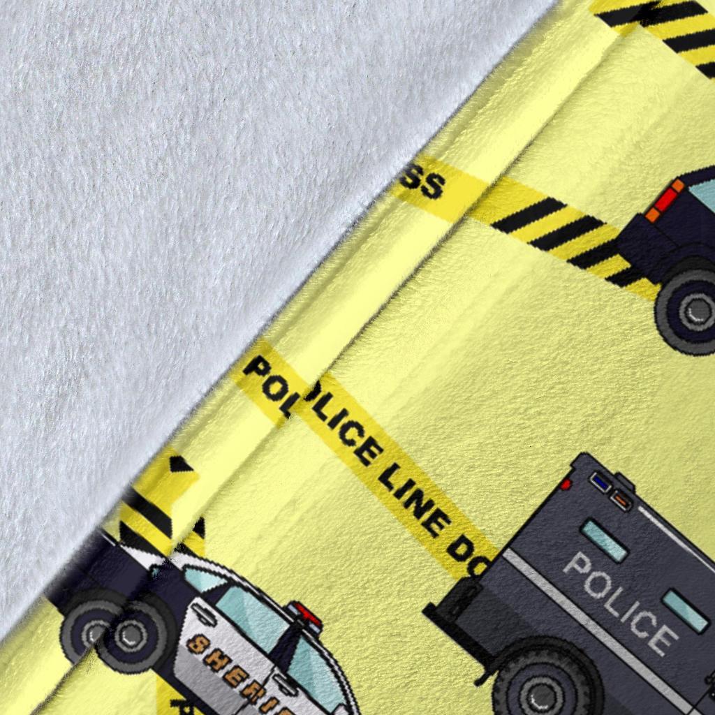 Police Car Pattern Print Blanket-grizzshop